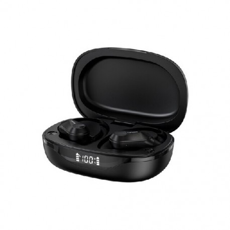 Fekete szín - Lenovo LP75 TWS 5.3 fülhallgató Bluetooth vezeték nélküli sport fejhallgató LED digitális kijelző HiFi