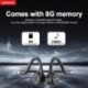 Fekete szín - Lenovo X5 Bone Conduction fejhallgató IPX8 vízálló beépített 8 GB memória vezeték nélküli Bluetooth