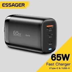 Csatlakozó típusa: EU fekete - Essager 65W GaN Fast Charge QC3.0 USB Type C töltő PD3.0 USB töltő Mobiltelefon IPhone 12