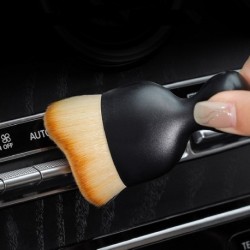 Fekete szín - Autóbelső tisztító kefe szerszám Klíma tisztító Auto kefe Autóhasadék poreltávolító nanoszálas kefe