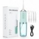 Szín: rózsaszín - Oral Irrigator Hordozható fogászati vízselyem USB újratölthető vízsugár fogselyem, 4 Jet Tip 220ml