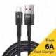 Szín: bézs - Essager 6A Type C USB kábel Gyorstöltés Huawei P40 Pro P30 66W vezetékes USB-C töltő adatkábel Samsung S21