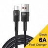Szín: bézs - Essager 6A Type C USB kábel Gyorstöltés Huawei P40 Pro P30 66W vezetékes USB-C töltő adatkábel Samsung S21