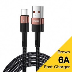 Szín: ég kék - Essager 6A Type C USB kábel Gyorstöltés Huawei P40 Pro P30 66W vezetékes USB-C töltő adatkábel Samsung