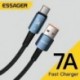 Fekete szín - Essager 7A Type C USB kábel vezeték Samsung S10 Xiaomi Huawei P30 P40 Pro mobiltelefonhoz 100W gyorstöltés