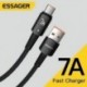 Fekete szín - Essager 7A Type C USB kábel vezeték Samsung S10 Xiaomi Huawei P30 P40 Pro mobiltelefonhoz 100W gyorstöltés