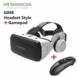 Szín: G06E add gamepad - Eredeti VR Virtual Reality 3D szemüvegdoboz sztereó VR Google karton fejhallgató sisak IOS Android