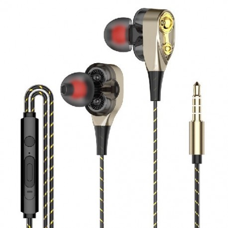 Szín: Arany - Earbuds Sport fejhallgató 3,5 mm-es zajszigetelő fülhallgató, alacsony basszusú fülbe helyezhető
