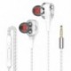 Fehér szín - Earbuds Sport fejhallgató 3,5 mm-es zajszigetelő fülhallgató, alacsony basszusú fülbe helyezhető