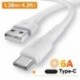 Szín: kék - QOOVI 6A USB Type C kábel 66W gyorstöltés Huawei P40 Mate 30 Honor USB-C telefontöltő Type-C adatkábelhez