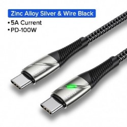 Szín: ezüst - QOOVI 100 W USB C – USB Type C kábel PD Quick Charge 4.0 gyorstöltés Xiaomi Mi11 Samsung Macbook iPad USB-C
