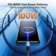 Szín: ezüst - QOOVI 100 W USB C – USB Type C kábel PD Quick Charge 4.0 gyorstöltés Xiaomi Mi11 Samsung Macbook iPad USB-C