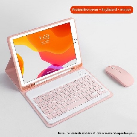 Szín: Rózsaszín védőtok Keyboard Mouse - iPad védőtok Air 4 10.2 Bluetooth billentyűzet védőtok Pro9.7/10.2 bőrtok