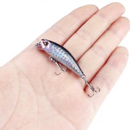 Szín: Szürke - 4,5 cm/3,5 G merülő Mino Luya csali horgászcsali gyöngyfűző basszus bionikus csali 5 színű műanyag