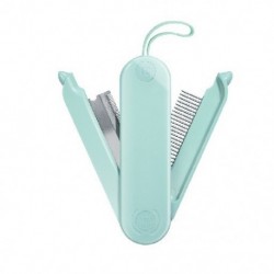 Szín: zöld - Összehajtható kisállatfésűk kis kutya rozsdamentes acél tűfésű kettős felhasználású hajfésű