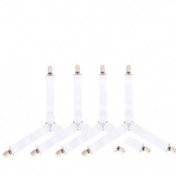 Fehér szín - 4 db csúszásmentesen állítható nagy rugalmasságú háromszög laprögzítő kapocs Matracbilincsek