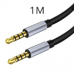 Piros szín - 3,5 mm-es apa-duga nylon fonott audio kábel AUX autótelefon számítógép autós audio fejhallgató csatlakozó