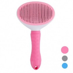 Szín: rózsaszín - Pet Beauty Styling fésű egy kattintással szőrtelenítő kisállat fésű öntisztító tűs fésű,