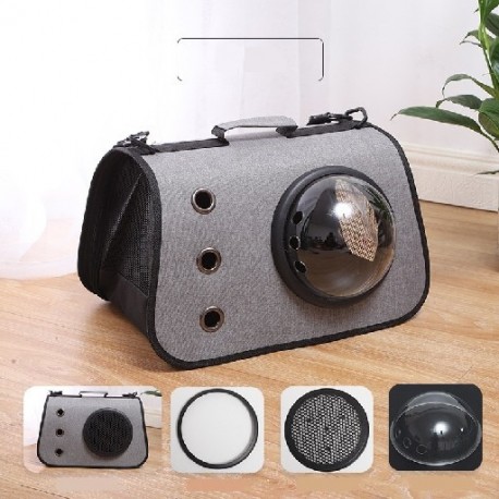 Szín: Szürke - Space kapszula kisállattáska Kutyák és macskák utazási hordtáskája Kereszttesten, légáteresztő,