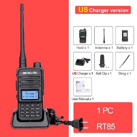 Szín: amerikai frekvencia - Retevis Walkie Talkie RT85 Ham Kétirányú rádióállomások 5 W Walkie-talkie VHF UHF kétsávos