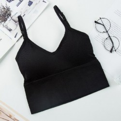 Fekete szín - Női zökkenőmentes körbetekerhető mellény, nagy U Beauty Back Sport fehérnemű, acélgyűrű nélkül,