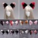 Szín: 5 - Valósághű plüss róka füles fejpánt Halloween Cosplay Party fejfedő szobalány fejfedő Lolita műszőrme