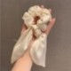 Szín: 10 - Luxus szatén selyem masni szalagok Hajgyűrű csomózott Scrunchie női lófarok hajkötők egyszínű gumiszalagos