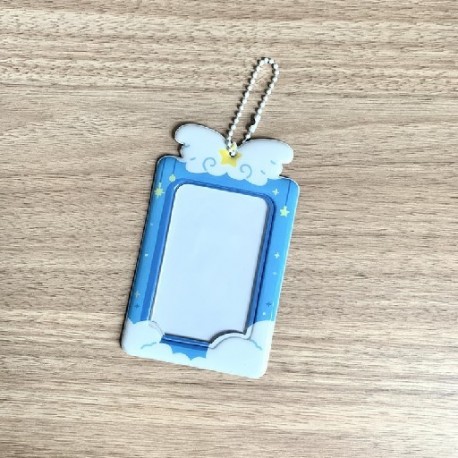 Szín: kék - INS Sweet 3 hüvelykes PVC kártyatartó masni aranyos bálvány fotókártya tartó védelem fényképes kijelző