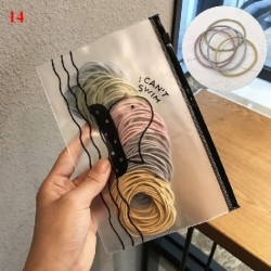 Szín: 14 - 100 DB/táska Női nyakkendők Gumi a hajhoz Lófarok Tartó Rugalmas Hajpántok Scrunchie Gumiszalagok Díszek