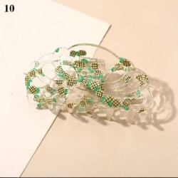 Szín: 10 - Divat Gyümölcs Virágok Barrette Rák Hajcsat Fürdő Haj Claw Ponytail Clip Gyümölcs hajbilincs Karom Clip