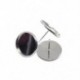 Szín: vörös réz - 20-50db Rozsdamentes vas üres fülbevaló talp Cabochon Cameo talp 8 10 12 14 16 mm lapos fülbevaló