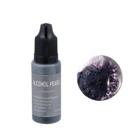Szín: 15 ml fegyver fekete - Metallic Art tinta alkohol tömény festék gyanta pigment diffúziós folyékony gyanta színező