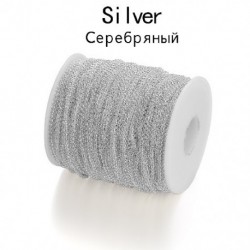 Fém színe: ezüst - 5 m/tétel 2-5,8 mm Tömeges Rolo lánc hosszú ékszerlánc-hosszabbító nyaklánc láncok