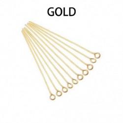 Szín: arany - 100-200db Szemfej tűk 20 25 30 35 40 45 50 mm-es szemtűk Leletek barkács ékszerekhez Ékszerkészítés