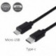 Fekete szín - C típusú USB-C – Micro USB dugasz szinkrontöltő OTG TÖLTŐ Kábel kábeladapter telefonhoz Huawei Samsung