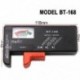 Fekete szín - BT-168 AA/AAA/C/D/9V/1,5V elemek Univerzális gombelem elem színkódolt mérő, feszültségmérő ellenőrző