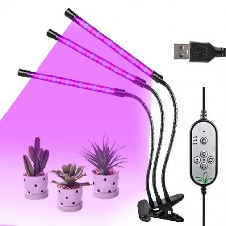Szín: 3 ág - LED Grow Light USB fitolámpa teljes növekedési spektrumú kertészeti fitolámpa vezérléssel beltéri