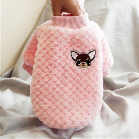 Szín: rózsaszín S - Rózsaszín puha gyapjú kisállat kutyaruha kis közepes kutyáknak macskáknak meleg téli kutyakabát