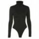 Fekete szín - Női fekete hosszú ujjú Body őszi Téli garbós Body Női Szexi Bodycon Magas derekú Romper Body Femee