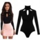 Fekete szín - Szexi Női Body Rompers Hollow Out Femme Body Női Tavaszi őszi hosszú ujjú Bodycon Body Body Női Overall