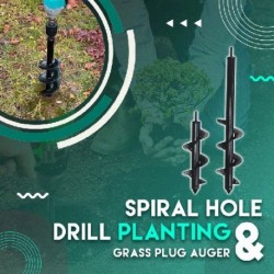 Teljes hossz: 4x22cm - Kerti csiga Spirálfúró Talajfúró vetőmag ültetéshez Udvarkert Kerítés Virágültető