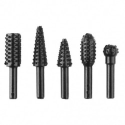 Fekete szín - 5 DB forgó reszelő reszelők 1/4&quot -es szárú csiszolófej maró fadarabok csiszolóerős faragás