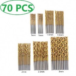 Szín: 70 DB Arany - 50/60/70 DB titán bevonatú csavarfúró HSS nagysebességű acél 4241 nyitott lyukú egyenes fúró