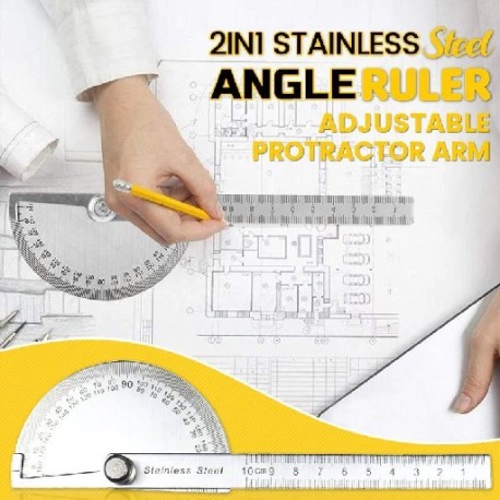 Szín: 100mm - 2 az 1-ben rozsdamentes acél szögvonalzó 0-180 fokos félkör szögmérő 100 mm-es mérővonalzó asztalos