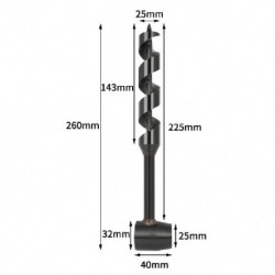 Szín: 25x230mm - Szénacél kézi csigafúró Hordozható kézi fúró Kézi túlélőfúró önmetsző túlélő