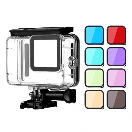 Szín: GoPro Hero9 10-hez - Fekete vízálló ház tok Érintőképernyős hátsó ajtó Gopro Hero 9 10 víz alatti dobozhoz Go