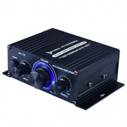 AK170 Bluetooth-kompatibilis 12V-os Mini HIFI teljesítményerősítő audio karaoke házimozi erősítő 2 csatornás USB/SD