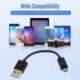 Fekete szín - USB Micro 2.0 kábel 10 cm-es 0,1 M töltő adatvonal Samsung Galaxy S10 Note 8 9 10 iPhone mobiltelefonhoz, PC