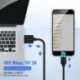 Fekete szín - USB Micro 2.0 kábel 10 cm-es 0,1 M töltő adatvonal Samsung Galaxy S10 Note 8 9 10 iPhone mobiltelefonhoz, PC