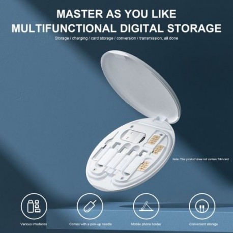 Szín: kék - 60 W-os gyorstöltő kábelek Type-C Micro USB mobiltelefon adatkábel USB töltőkészlet tárolódoboz Huawei